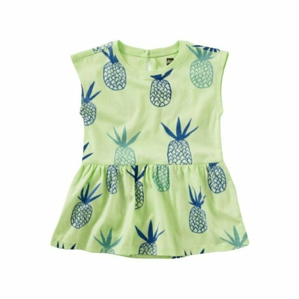 NEW Tea Collection Lime Green Pineapple Print Peplum One-Piece